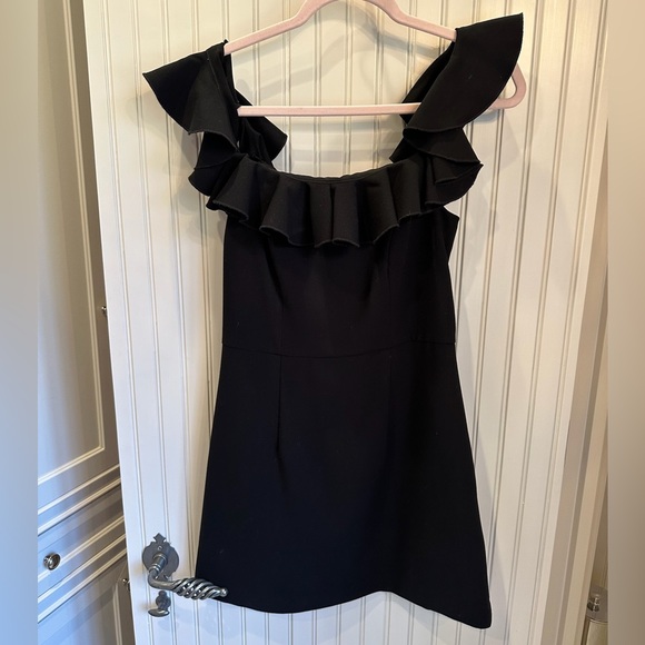 French Connection Black Ruffle Mini Dress - Picture 1 of 3
